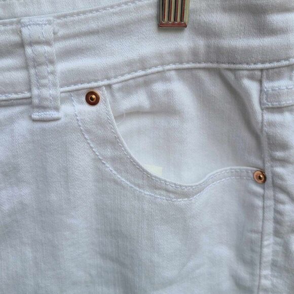INC Denim White Skinny Leg Regular Fit Crop Jeans size 10 - Picture 8 of 12